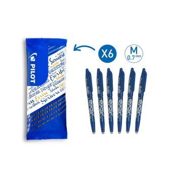 Pilot Stylo à bille roulante FlowPack FriXion Ball 0.7 mm, 6 pièces, Bleu Pilot Stylo à bille roulante FlowPack FriXion Ball 0.7 mm, 6 pièces, Bleu