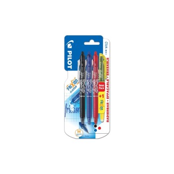 Pilot Stylo à bille roulante FriXion Ball Clicker 0.7 mm, Multicolore, 4 pièces Pilot Stylo à bille roulante FriXion Ball Clicker 0.7 mm, Multicolore, 4 pièces