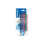 Pilot Stylo à bille roulante FriXion Clicker 0.7 mm, Multicolore, 4 pièces
