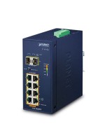 Planet IP30 Industrial POE+ Switch, 8xRJ45 Gigabit, 802.3at, -40/+75°C