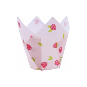 PME Tulip Muffin Backform - Himbeer, for Cupcake and Muffin - 24 Förmchen