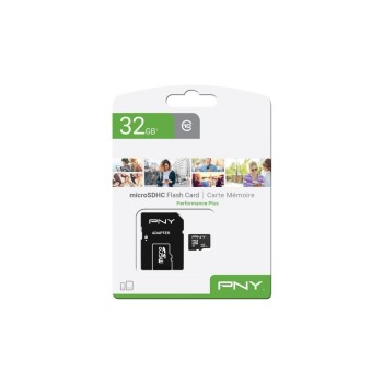 PNY microSDHC Card Perf Plus 32GB, inkl. SD-Adapter, Schreiben: min. 10MB/s
