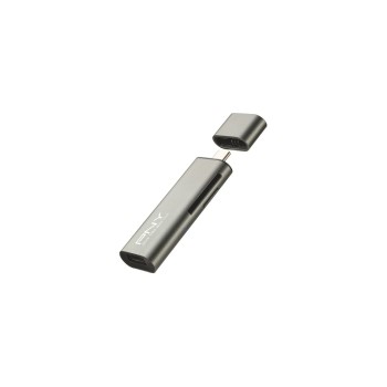 PNY R-TC-UA-3N1E01-RB Lecteur de cartes USB-C avec adaptateur USB-A, gris PNY R-TC-UA-3N1E01-RB Lecteur de cartes USB-C avec adaptateur USB-A, gris