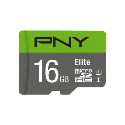 PNY microSDHC Card Elite UHS-I 16GB, with SD-Adapter, read: 100MB/s