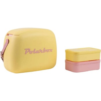 Polarbox CoolerBag, gelb 6l + 2 Frischhalte-Dosen gelb & rosa