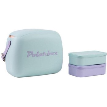 Polarbox CoolerBag, lila 6l + 2 Frischhalte-Dosen lila, gelb