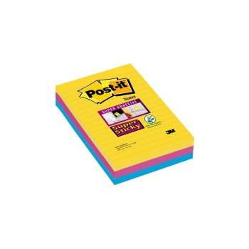 3M Post-it Super Sticky Grossformate, Rio 3 Blöcke à 90 Blatt ,152x101mm