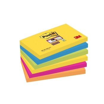 3M Post-it Super Sticky Rio, 6 Blöcke à 90 Blatt , 127 mm x 76 mm