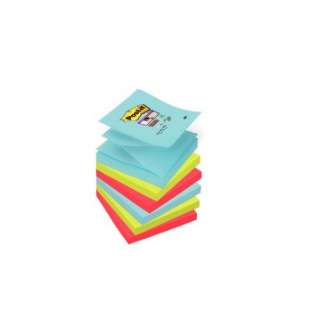 3M Post-it Z-Notes Miami Super Sticky, 6 Blocks à 90 Blatt, 76 mm x 76 mm