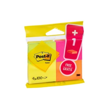 3M Post-it Super Sticky 5.1x3.8cm, 4 farbige Blöcke à 100 Blatt