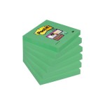 Post-it Fiche de bloc-notes Post-it super collant Vert 7.6 x 7.6 cm, 6 Blöcke