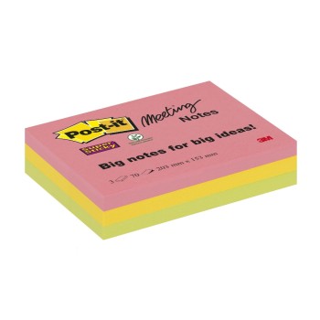 3M Post-it Super Sticky Big Notes, 203 mm x 153 mm, 3 Blöcke à 70 Blatt
