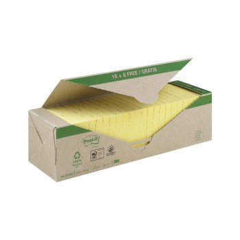 3M Post-it Green Notes yellow, 24 Blöcke à 100 Blatt , 76 x 76 mm