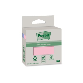 3M Post-it Recycling Notes pink, 2 Blöcke à 100 Blatt, 76x76 mm