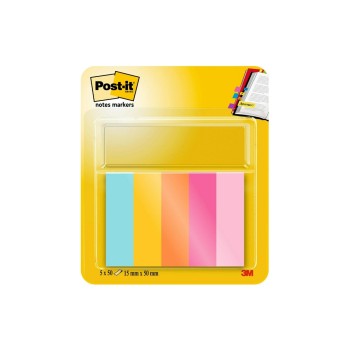 3M Post-it Page Marker, beachside, 5 x 50 Blatt schmale Blöcke, 15 x 50  mm