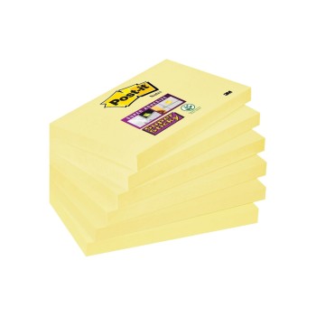 Post-it Haftnotizen Super Sticky yellow, 76 x 127 mm, 6 Blöcke