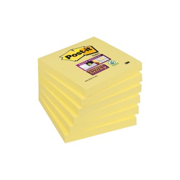 Post-it Haftnotizen Super Sticky yellow, 76 x 76 mm, 6Blöcke