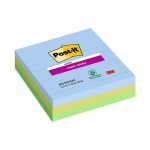 Post-it Fiche de bloc-notes Super Sticky 10 x 10 cm, 3 blocs, lignés