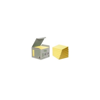 Post-it Haftnotizen Recycling yellow, 76 x 76 mm, Paket à 6 Block