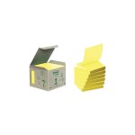 Post-it Fiche de bloc-notes Post-it Z-Notes Recyclage Jaune, 6 blocs