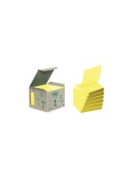Post-it Haftnotizen Z-Notes Recycling, 76 x 76 mm, yellow, Paket à 6 Block