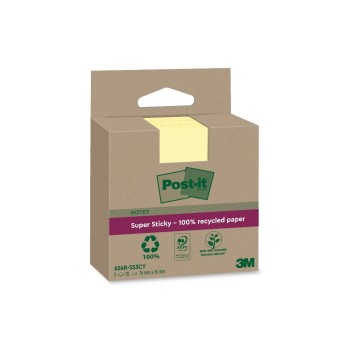 3M Post-it Recycling Notes yellow, 3 Blöcke à 70 Blatt , 76 x 76 mm