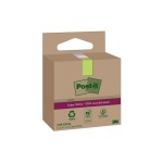 Post-it Fiche de bloc-notes Super Sticky Recycling 70 feuilles, Multicolore