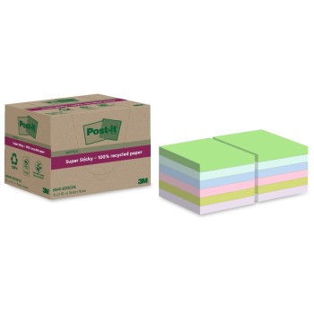 3M Post-it Recycling Notes 2x 6 Farben, 12 Blöcke à 70 Blatt , 76 x 76 mm