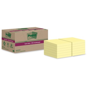 3M Post-it Recycling Notes yellow, 12 Blöcke à 70 Blatt , 47.6 x 47.6 mm