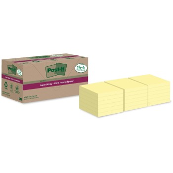 3M Post-it Recycling Notes yellow, 18 Blöcke à 70 Blatt , 76 x 76 mm