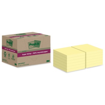 3M Post-it Recycling Notes yellow, 12 Blöcke à 70 Blatt , 76 x 76 mm