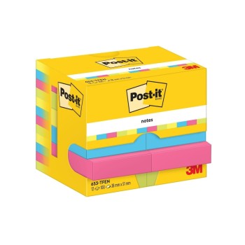 3M Post-it Haftnotiz Energy mehrfarbig, 12 Blocks à 100 Blatt, 51 x 38 mm