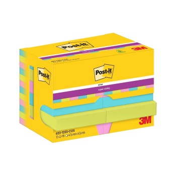 3M Post-it Super Sticky Cosmic, 12 Blöcke à 90 Blatt, 47 x 47  mm