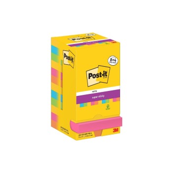 3M Post-it Super Sticky Carnival, 4 gratis, 8 + 4 Blöcke à 90 Blatt, 76x76 mm