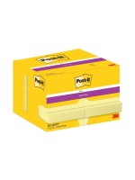 Post-it Fiche de bloc-notes Super Sticky 76 x 51 mm, Jaune, 12 blocs