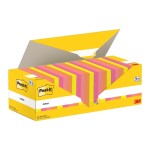 Post-it Fiche de bloc-notes 3M, 76 x 76 mm, 18+6 blocs, multicolore