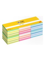 Post-it Fiche de bloc-notes 3M, 76 x 76 mm, 6 blocs, différentes couleurs