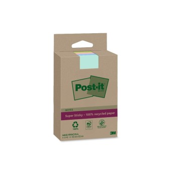 3M Post-it Recycling Notes versch. Farben, 4 Blöcke à 45 Blatt , 102 x 152 mm