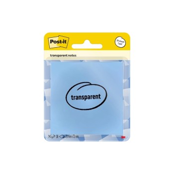 3M Post-it Transparente Notes, 1 Block à 36 Blatt, 73x73mm, pastell blau