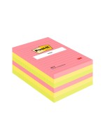 Post-it Haftnotizen Neon Liniert PEFC, 101 x 152 mm, 6 Stück à 100 Blatt