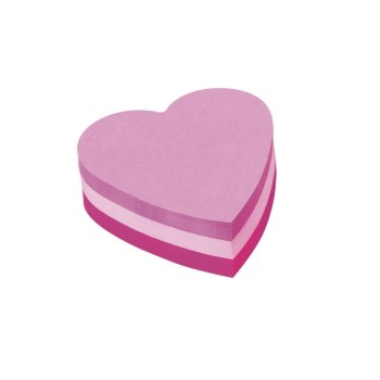 3M Post-it,Haftnotizen, Herz-förmig, Neon 3-farbig, 76x76mm