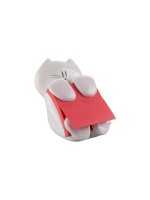 Chat distributeur de notes 3M blanc, 76x76mm, avec 1 bloc neon rouge 