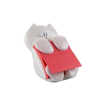 Chat distributeur de notes 3M blanc, 76x76mm, avec 1 bloc neon rouge  Chat distributeur de notes 3M blanc, 76x76mm, avec 1 bloc neon rouge
