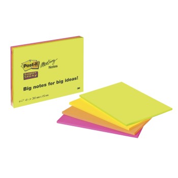 3M Post-it Super Sticky Grossformate, 4 Blocks à 45 Blatt - 149 x 200mm