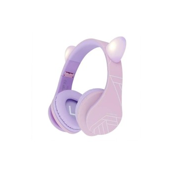 PowerLocus P2 Kids Oreilles de chat rose-violet sans fil PowerLocus P2 Kids Oreilles de chat rose-violet sans fil