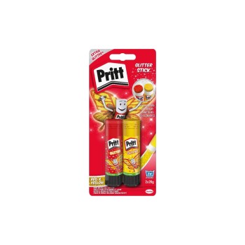Pritt Lot de bâtons de colle Glitter 20 g, 2 pièces, rouge/jaune Pritt Lot de bâtons de colle Glitter 20 g, 2 pièces, rouge/jaune
