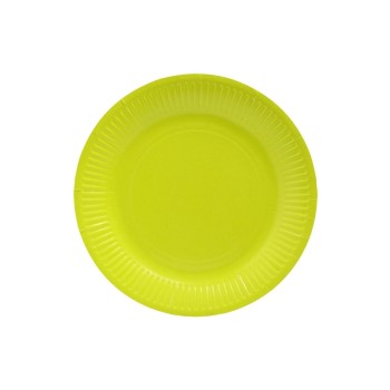 PRO nappe Einweg-Teller Kiwigrün, 20 Stück, D: 23 cm, Karton, plastikfrei