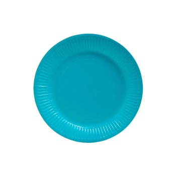 PRO nappe Einweg-Teller Türkis, 20 Stück, D: 23 cm, Karton, plastikfrei