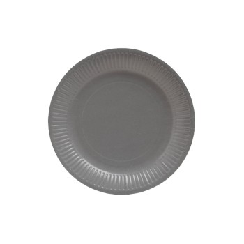 PRO nappe Einweg-Teller Grau, 20 Stück, D: 23 cm, Karton, plastikfrei