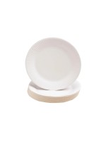 PRO nappe Assiettes jetables assiettes en carton Ø 23 cm, blanc, 50 pièces
